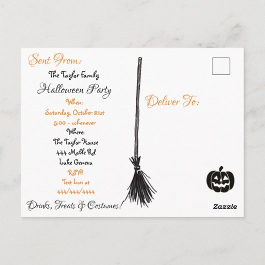 Carte Postale Ghoul Enfant avec poupée effrayante Halloween Part (Dos)