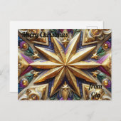 Carte Postale GIA ~ CHRISTMAS ~ 3D star pattern ~ (Devant / Derrière)
