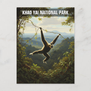 Carte Postale Gibbon dans le Parc national de Khao Yai Thaïlande