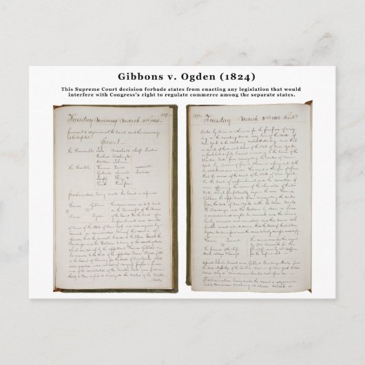 Carte Postale Gibbons c. Ogden, 22 U.S. 1 (1824) (Devant)