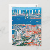 Carte Postale Gibraltar, ville des rochers et des falaises (Devant / Derrière)