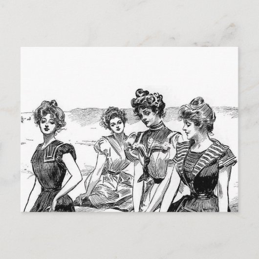 Carte Postale Gibson Girls at the Beach (Devant)
