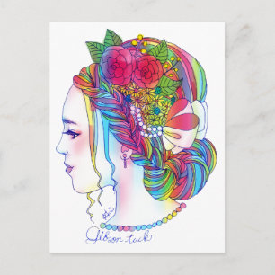 Carte Postale Gibson Tuckポ ー (花/女 の/カ // /// / en eau douce)