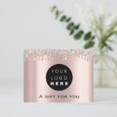 Carte Postale Gift Certificate Holidays Beauty Rose Makeup Logo (Debout devant)