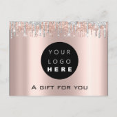 Carte Postale Gift Certificate Holidays Beauty Rose Makeup Logo (Devant)