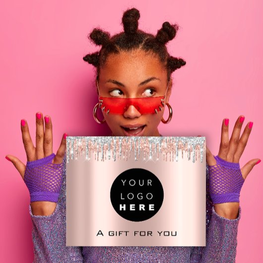 Carte Postale Gift Certificate Holidays Beauty Rose Makeup Logo