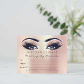 Carte Postale Gift Certificate Lashes Extension Makeup Artist (Debout devant)