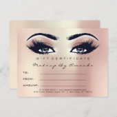 Carte Postale Gift Certificate Lashes Extension Makeup Artist (Devant / Derrière)