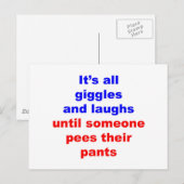 Carte Postale Giggles & Laughs Pantalon Pees (Devant / Derrière)