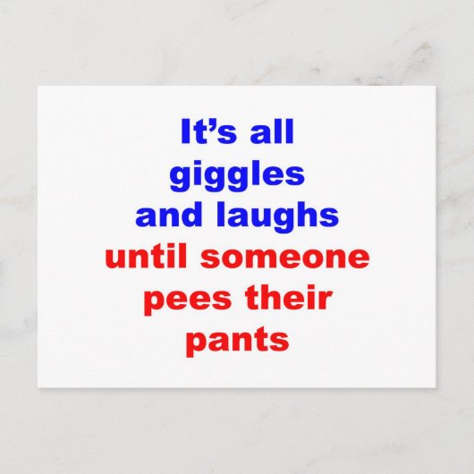 Carte Postale Giggles & Laughs Pantalon Pees (Devant)