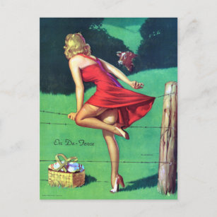 Carte Postale Gil Elvgren ♡ pin Vintage fille ♡