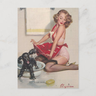 Carte Postale Gil Elvgren ♡ pin Vintage fille ♡