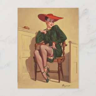 Carte Postale Gil Elvgren -   Vintage pin up girl art