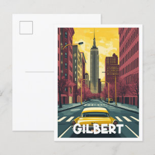 Carte Postale Gilbert Arizona USA Illustration Vintage voyage