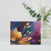 Carte Postale Gilded Bloom – Abstract Floral Composition (Debout devant)