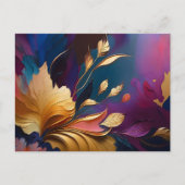 Carte Postale Gilded Bloom – Abstract Floral Composition (Devant)
