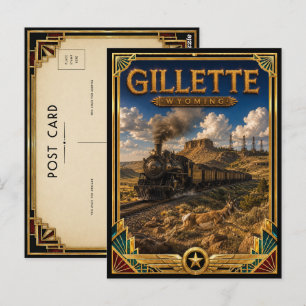 Carte Postale Gillette Wyoming Art Déco Vintage Âge d'Or