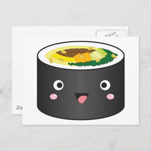 Carte Postale Gimbap coréen mignon (Devant / Derrière)