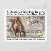 Carte postale Gin Fizz Martini Recette (Devant)