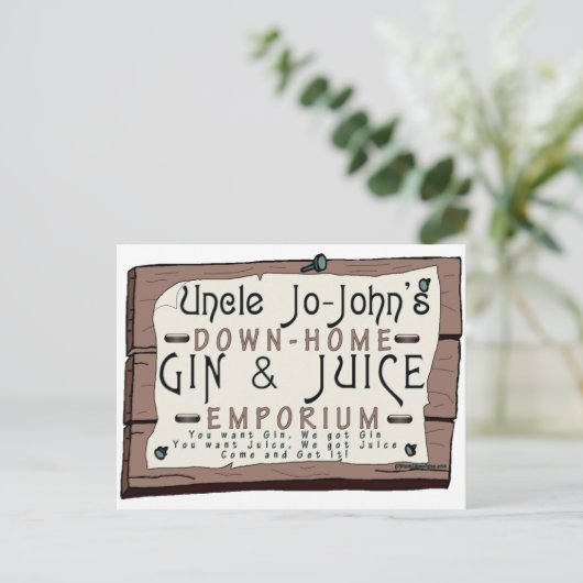 CARTE POSTALE GIN & JUS (Debout devant)