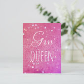 Carte postale Gin Queen Pink Bokeh (Debout devant)