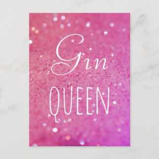 Carte postale Gin Queen Pink Bokeh