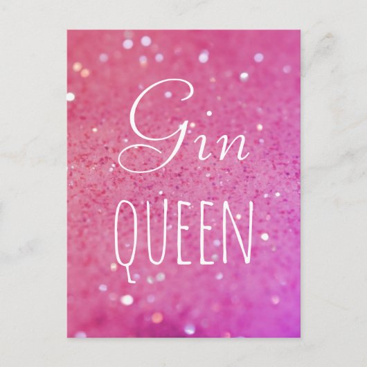 Carte postale Gin Queen Pink Bokeh (Devant)
