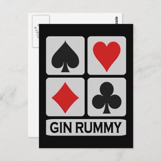 Carte postale Gin Rummy (Devant / Derrière)
