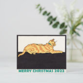 Carte Postale Gingembre Stried Chat Xmas Tiger Année (Debout devant)