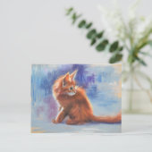 Carte Postale Ginger Kitten dans la lumière pastel (Debout devant)