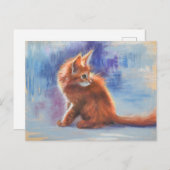 Carte Postale Ginger Kitten dans la lumière pastel (Devant / Derrière)