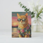 Carte Postale Ginger Kitty dans les lunettes de soleil (Debout devant)
