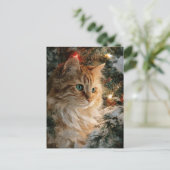 Carte Postale Ginger Maine Coon Noël (Debout devant)