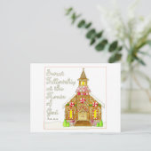 Carte Postale Gingerbread Church Sweet Fellowship Inspirational (Debout devant)