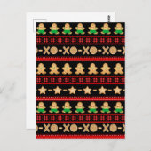 Carte Postale Gingerbread Cookies de Noël laid Sweat (Devant / Derrière)