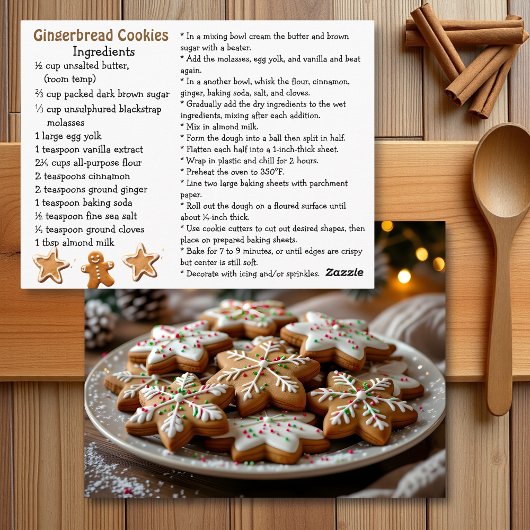Carte Postale Gingerbread Cookies Recipe Card