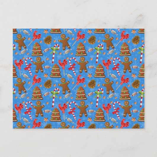 Carte Postale Gingerbread Man, Candy et lollipop (Devant)