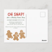 Carte Postale Gingerbread "Oh Snap!" Holiday Cookie Swap (Dos)