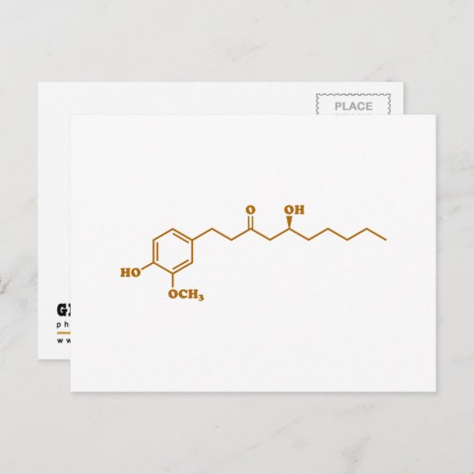 Carte Postale Gingerol Molecule formule chimique (Devant / Derrière)