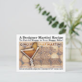 Carte postale Gingersnap Martini Recette (Debout devant)