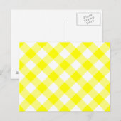 Carte Postale Gingham jaune et blanc (Devant / Derrière)