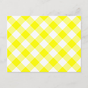 Carte Postale Gingham jaune et blanc