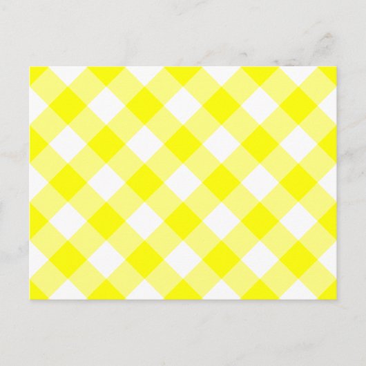 Carte Postale Gingham jaune et blanc (Devant)