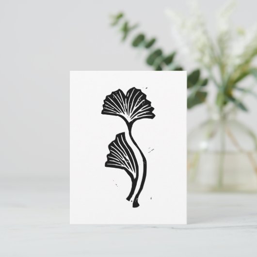 Carte postale Gingko Leaf Lino (Debout devant)