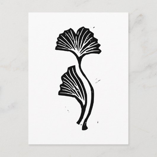 Carte postale Gingko Leaf Lino (Devant)