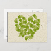 Carte Postale Ginkgo Leaf Heart (Devant / Derrière)