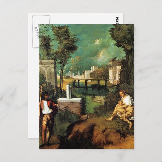 Carte Postale Giorgione La Tempête (Devant / Derrière)