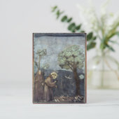 Carte Postale Giotto : Saint François prêchant aux oiseaux (Debout devant)