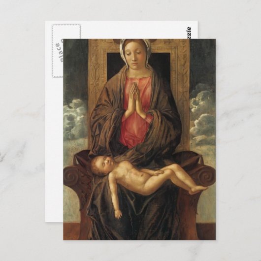 Carte Postale Giovanni Bellini-Madonna qui chérit l'enfant (Devant / Derrière)
