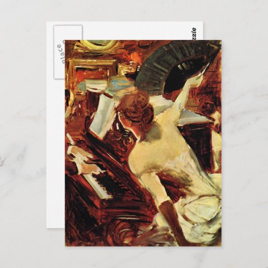 Carte Postale Giovanni Boldini - Chanteur Mondana (Devant / Derrière)